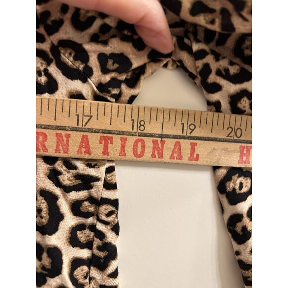 Mudd Leopard Print Peasant Style Women’s Blouse With Tassel Size M Boho - Picture 6 of 7